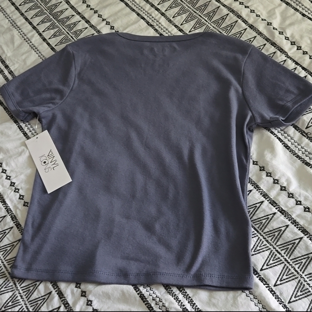 Vinyl Icons 'Misfits' Band Tee Grey Blue Women's Size Medium NWT - Picture 9 of 15